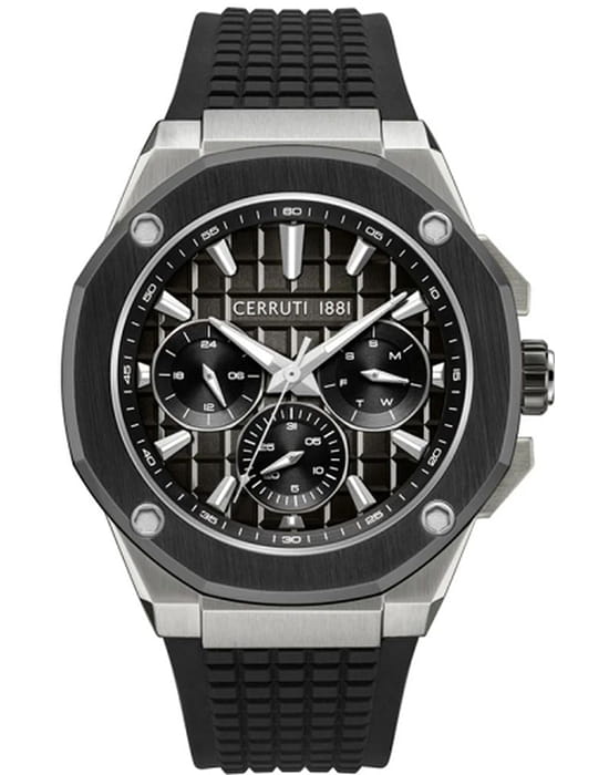Cerruti 1881 Cerruti 1881 Razzuolo CIWGQ0073401  CIWGQ0073401 кварцевые мужские часы черный циферблат, браслет силикон — вид спереди