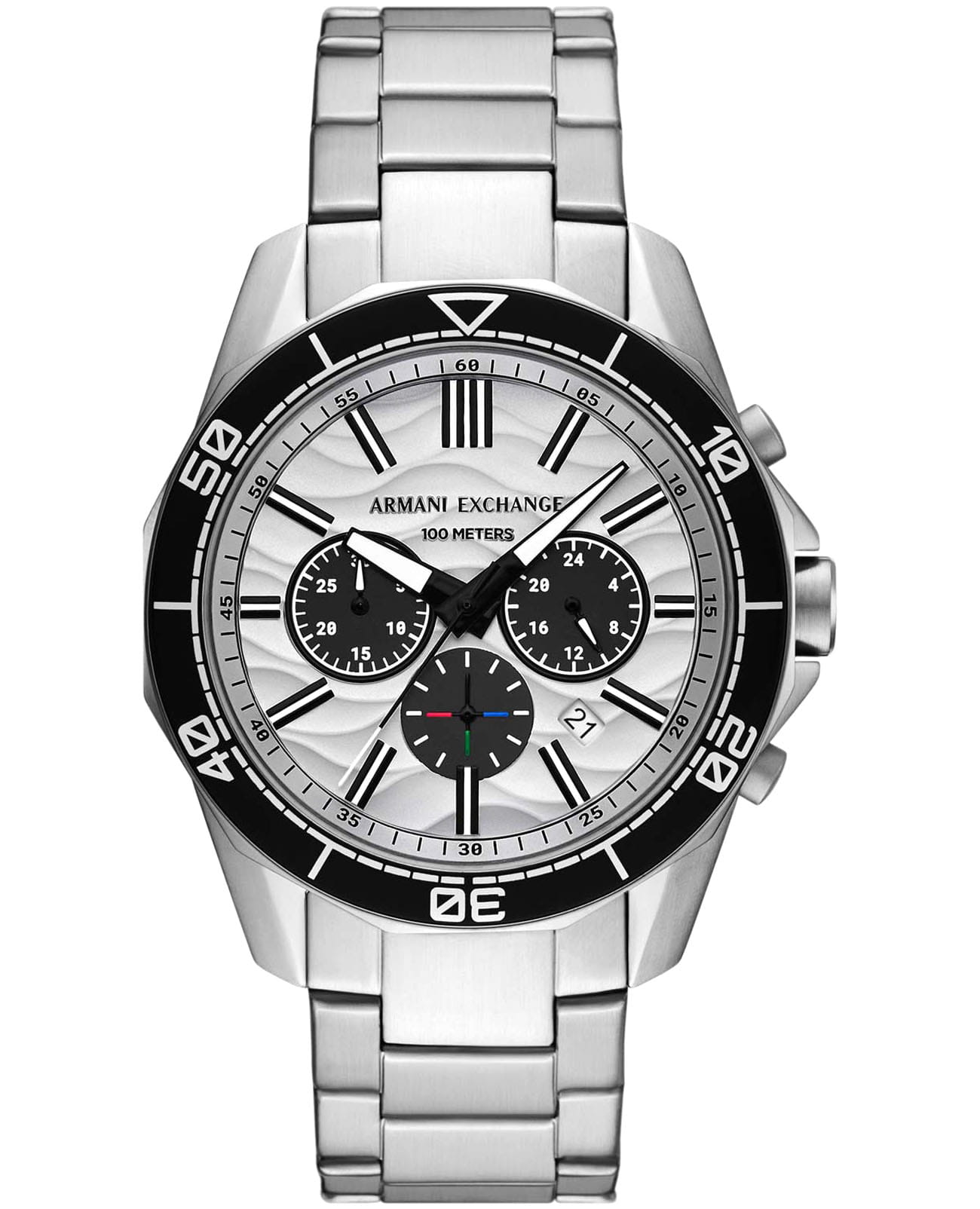 Armani Exchange Armani Exchange Spencer AX1969  AX1969 кварцевые мужские часы серебристый циферблат, браслет нержавеющая сталь — вид спереди