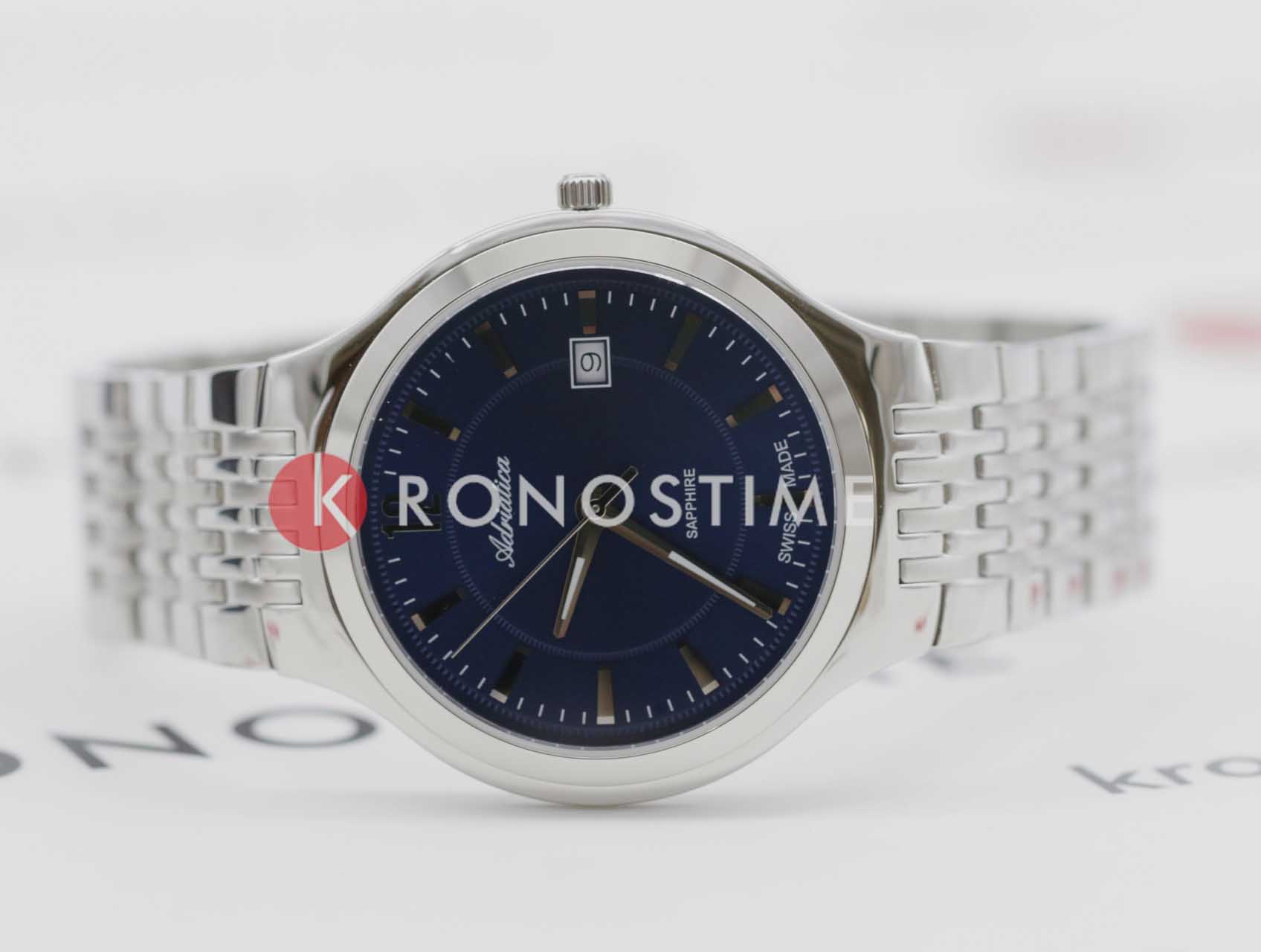 Adriatica Adriatica Premiere A8296.5155Q,  швейцария мужские часы на браслете нержавеющая сталь боковой вид