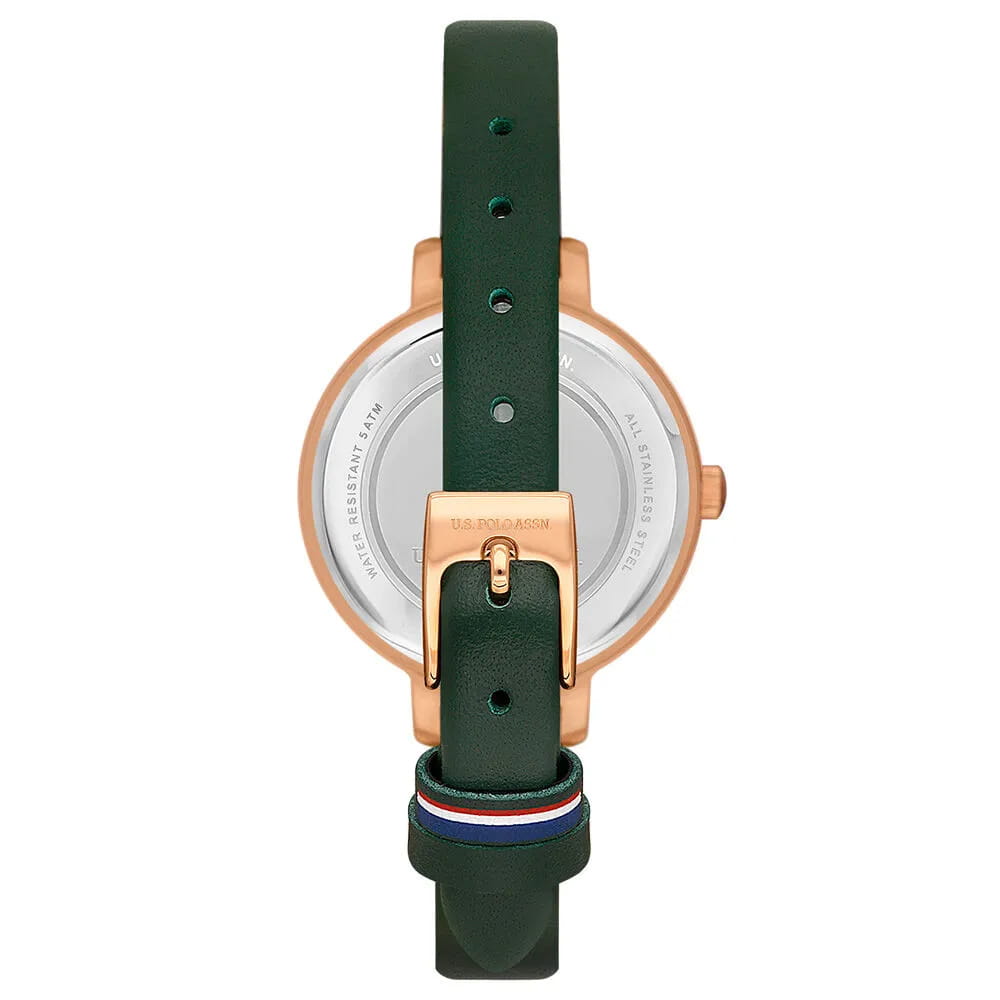U.S. Polo Assn. U.S. Polo Assn. Stile USPA2092-04,  сша женские часы на браслете кожаный боковой вид