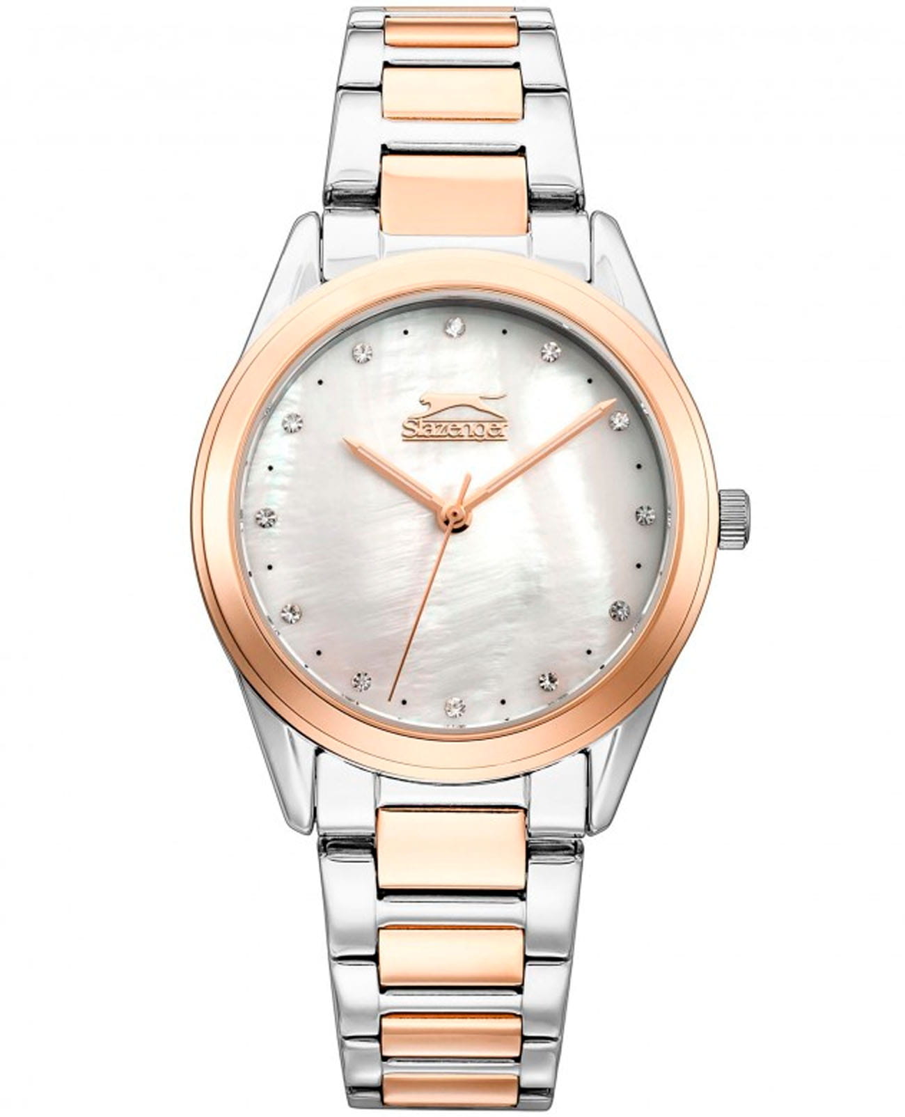 Slazenger Slazenger SL.09.2013.3.05  SL.09.2013.3.05 кварцевые женские часы перламутровый циферблат, браслет суперметалл с ip покрытием — вид спереди