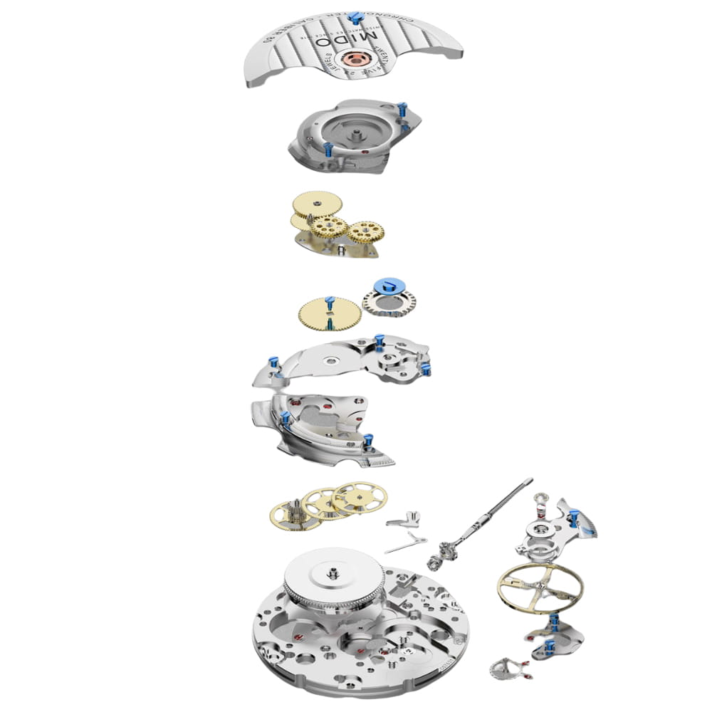 Оригинальные часы Mido Mido Baroncelli M7600.4.69.1 механические калибр механизма eta 2671 общий вид