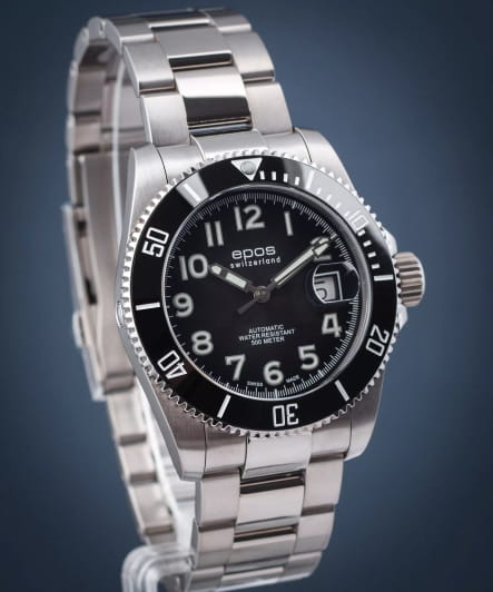 Оригинальные часы Epos Epos Diver 3504.131.80.35.90 механические калибр механизма sw-200 общий вид