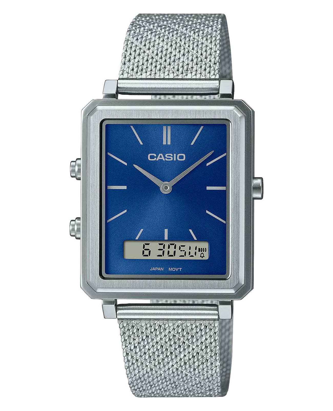 Casio Casio Collection MTP-B205M-2E  MTP-B205M-2E кварцевые мужские часы синий циферблат, браслет нержавеющая сталь — вид спереди