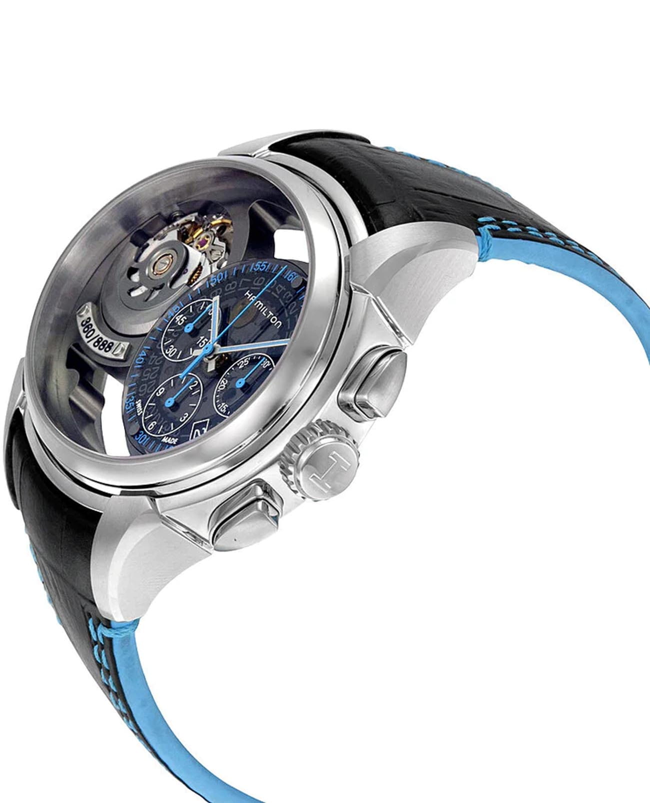 Hamilton Hamilton Jazzmaster Face 2 Face Limited Edition H32856705, jazzmaster швейцария мужские часы на браслете кожаный боковой вид