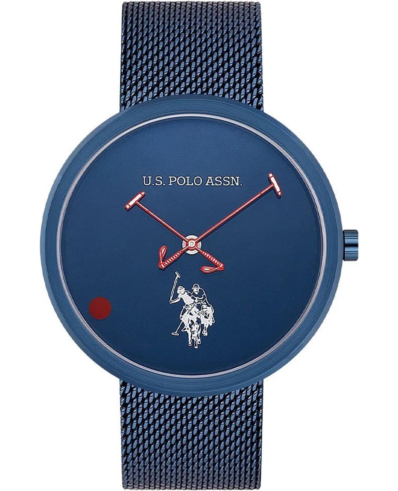 U.S. Polo Assn. U.S. Polo Assn. Fundamental USPA1088-03  USPA1088-03 кварцевые мужские часы синий циферблат, браслет нержавеющая сталь с pvd-покрытием — вид спереди