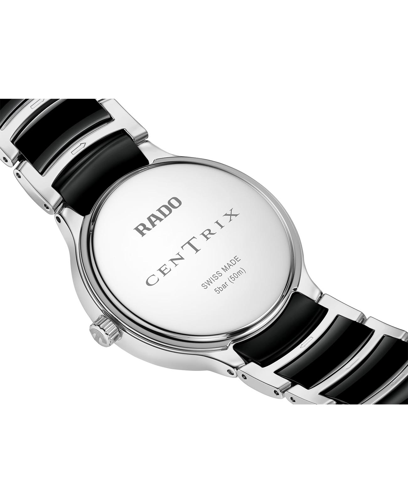 Rado Rado Centrix R30040712, centrix швейцария женские часы на браслете сталь + керамические вставки боковой вид