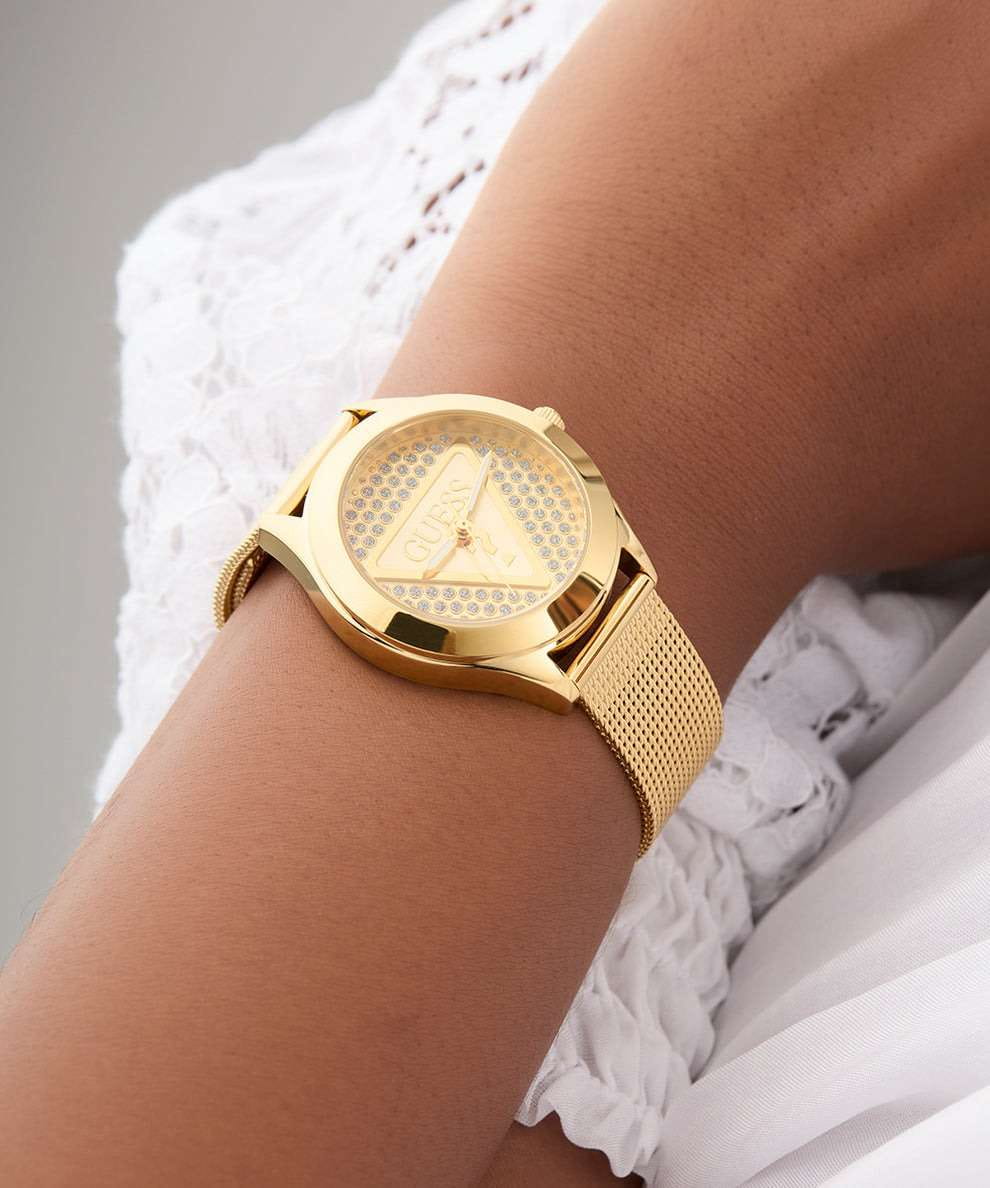 Guess Guess Trend Glitz GW0835L2 кварцевые женские часы часы крупный план золотой циферблата