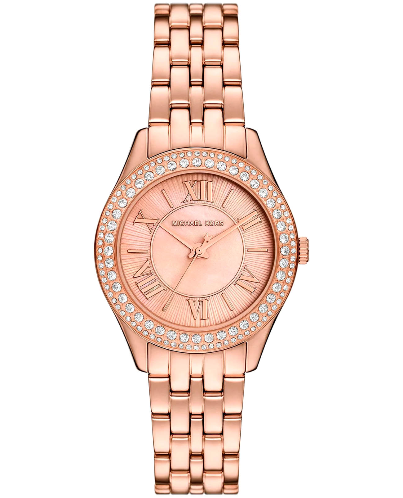 Michael Kors Michael Kors Harlowe MK4845  MK4845 кварцевые женские часы золотой циферблат, браслет нержавеющая сталь с pvd-покрытием — вид спереди