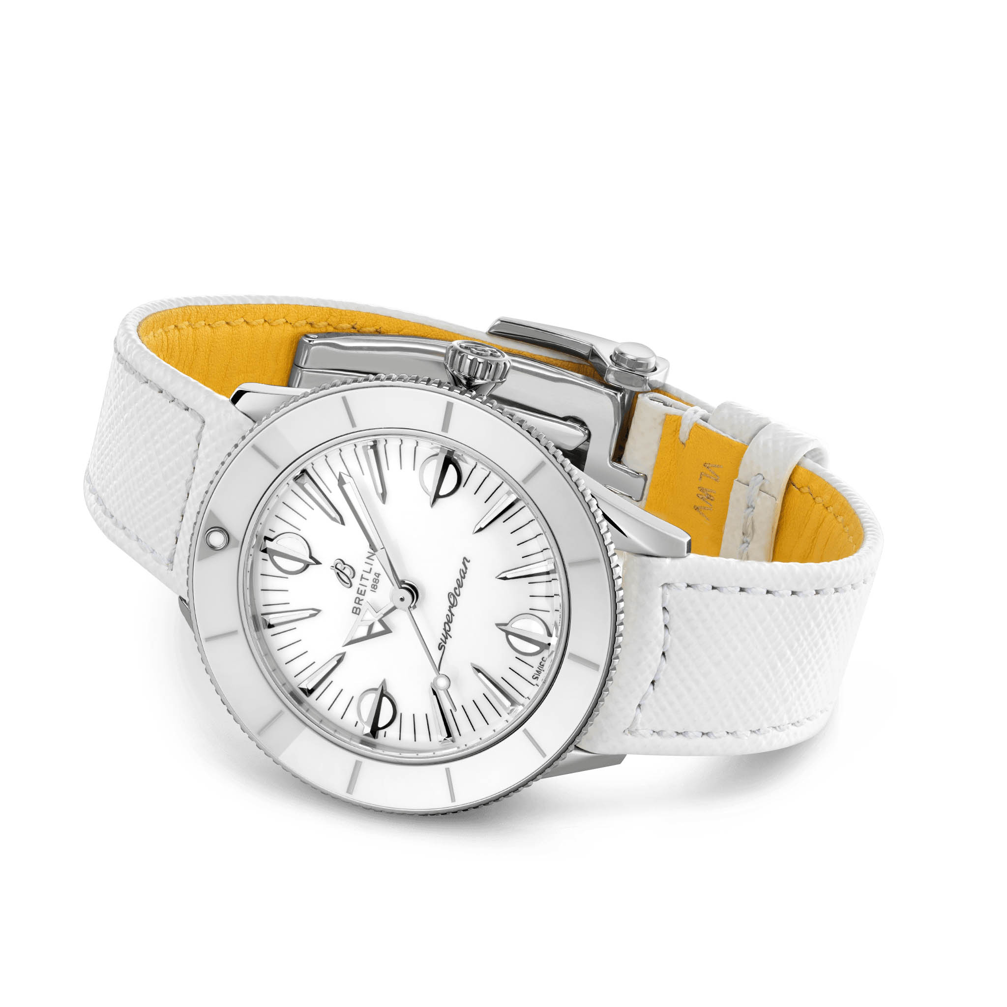 Breitling Breitling Superocean Heritage ’57 Pastel Paradise A10340A71A1X1, superocean швейцария женские часы на браслете кожаный боковой вид