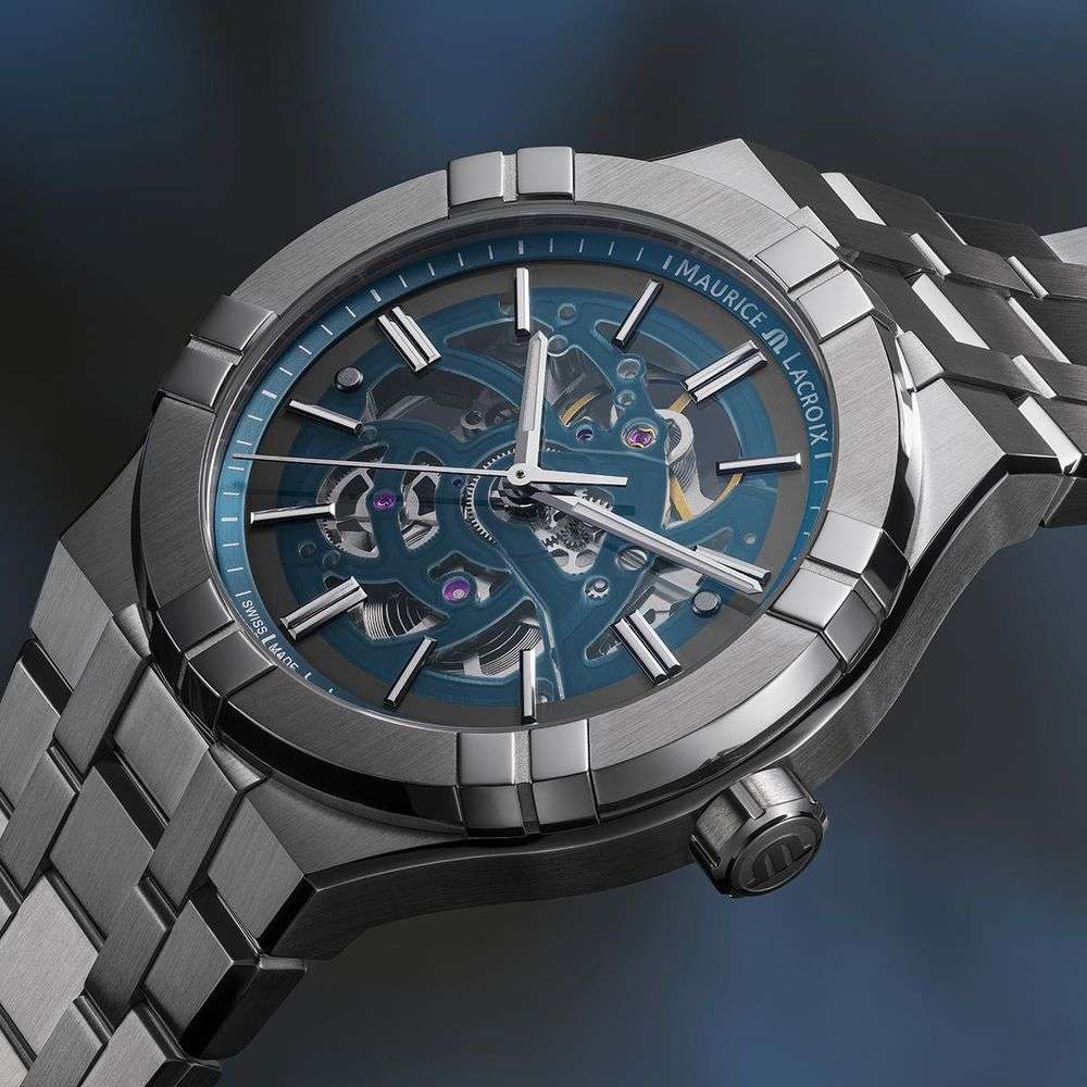 Оригинальные часы Maurice Lacroix Maurice Lacroix Aikon Automatic Skeleton AI6008-SS002-031-1 механические калибр механизма ml135 общий вид