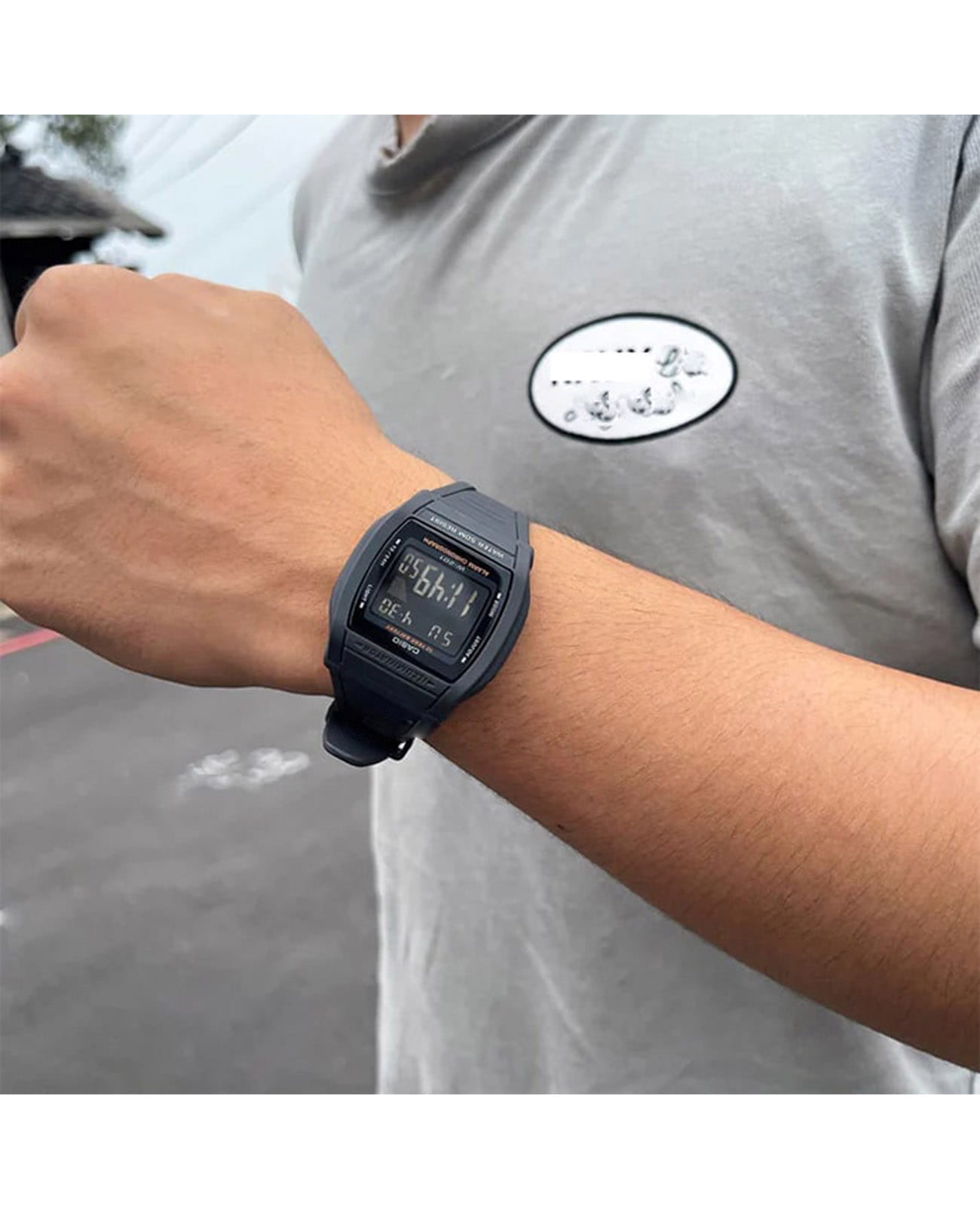 Casio Casio Collection W-201-1BVEG, collection япония мужские часы на браслете пластик боковой вид