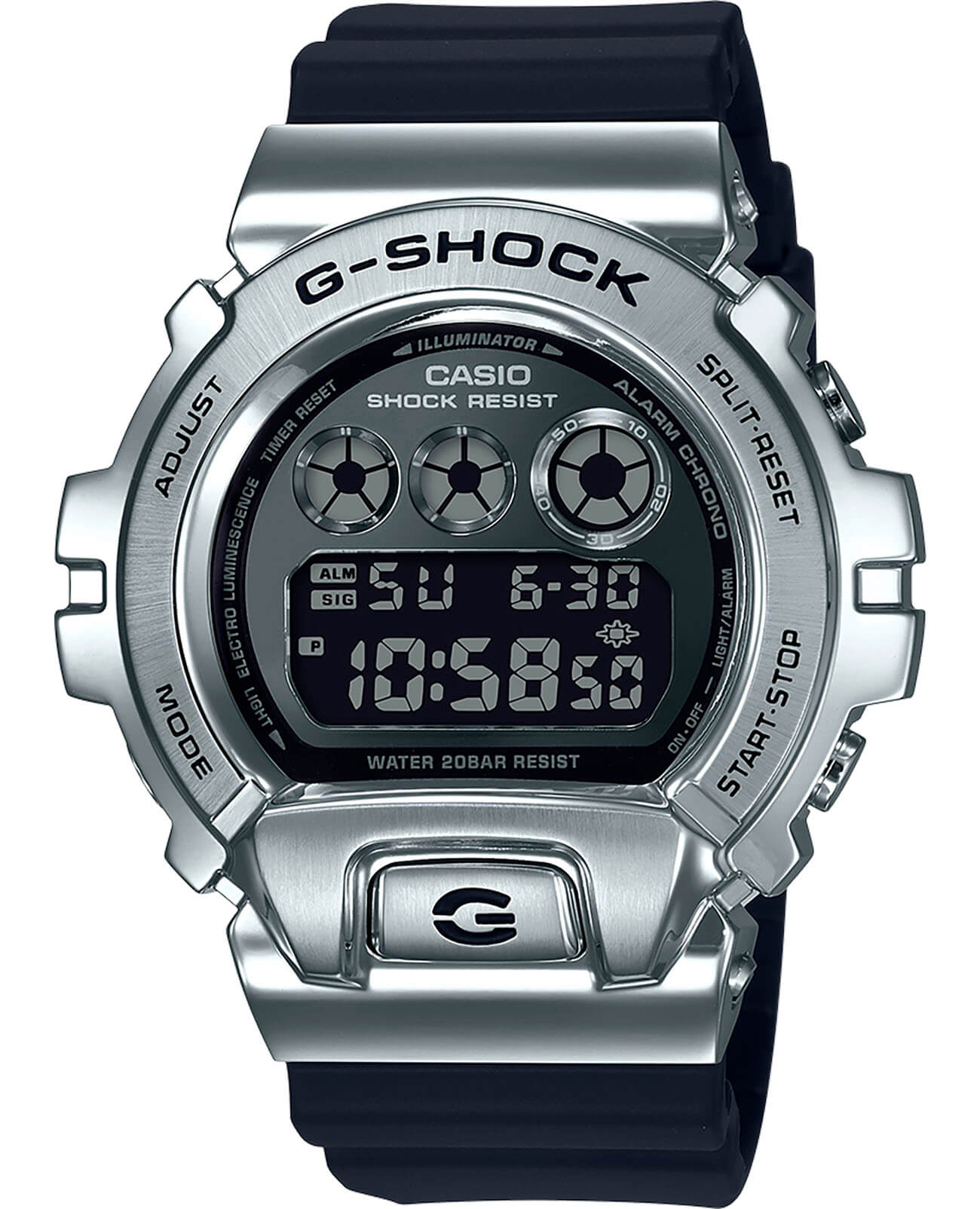Casio Casio G-Shock GM-6900-1ER GM GM-6900-1ER электронные мужские часы серый циферблат, браслет полимер — вид спереди