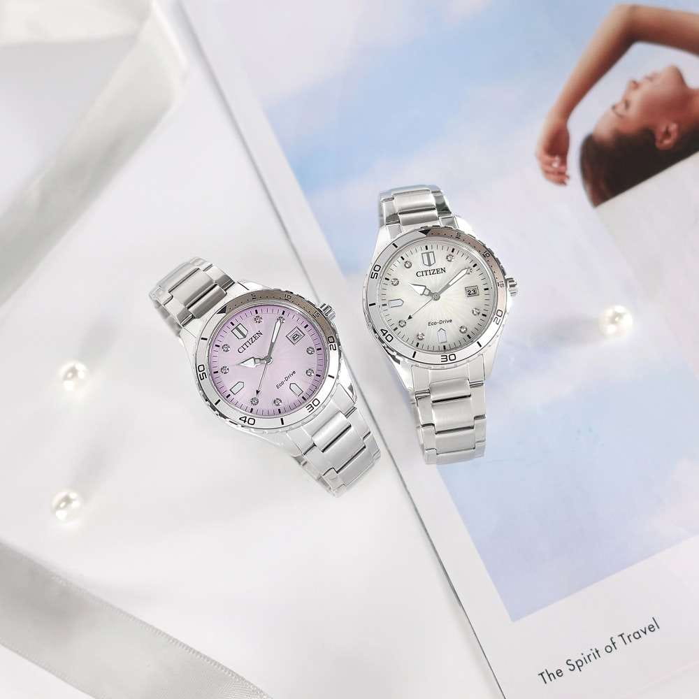 Citizen Citizen Eco-Drive FE6170-88X женские часы розовый циферблат на запястье