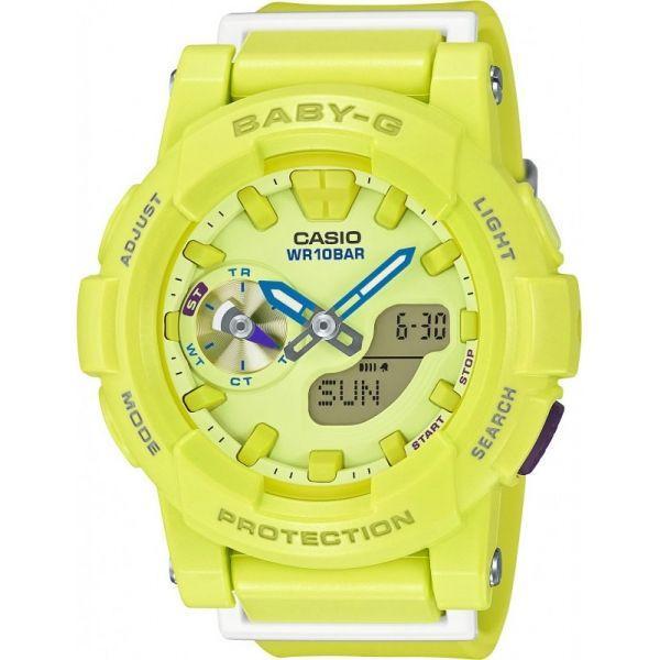 Casio Casio Baby-G BGA-185-9A  BGA-185-9A кварцевые женские часы желтый циферблат, браслет пластик — вид спереди