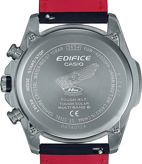 Casio Casio Edifice EQW-A2000HR-1A, edifice япония мужские часы на браслете кожаный боковой вид