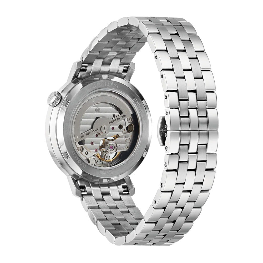 Bulova Bulova Automatic 96A319,  сша мужские часы на браслете нержавеющая сталь боковой вид