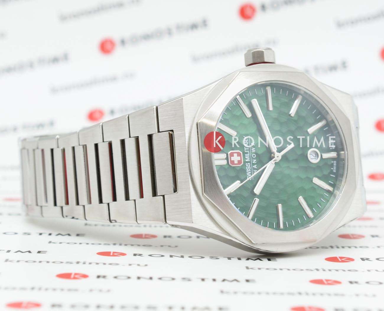 Swiss Military Hanowa Swiss Military Hanowa Octon Hammered SMWGH2101906 мужские часы зеленый циферблат на запястье