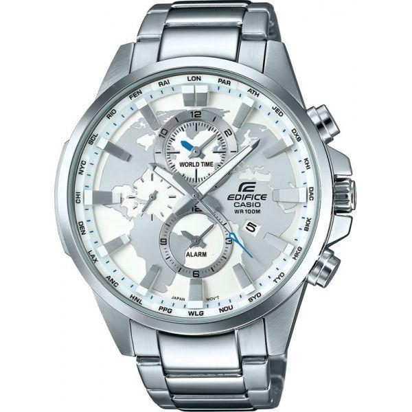 Casio Casio Edifice EFR-303D-7A EFR EFR-303D-7A кварцевые мужские часы белый циферблат, браслет 18-каратное желтое золото — вид спереди
