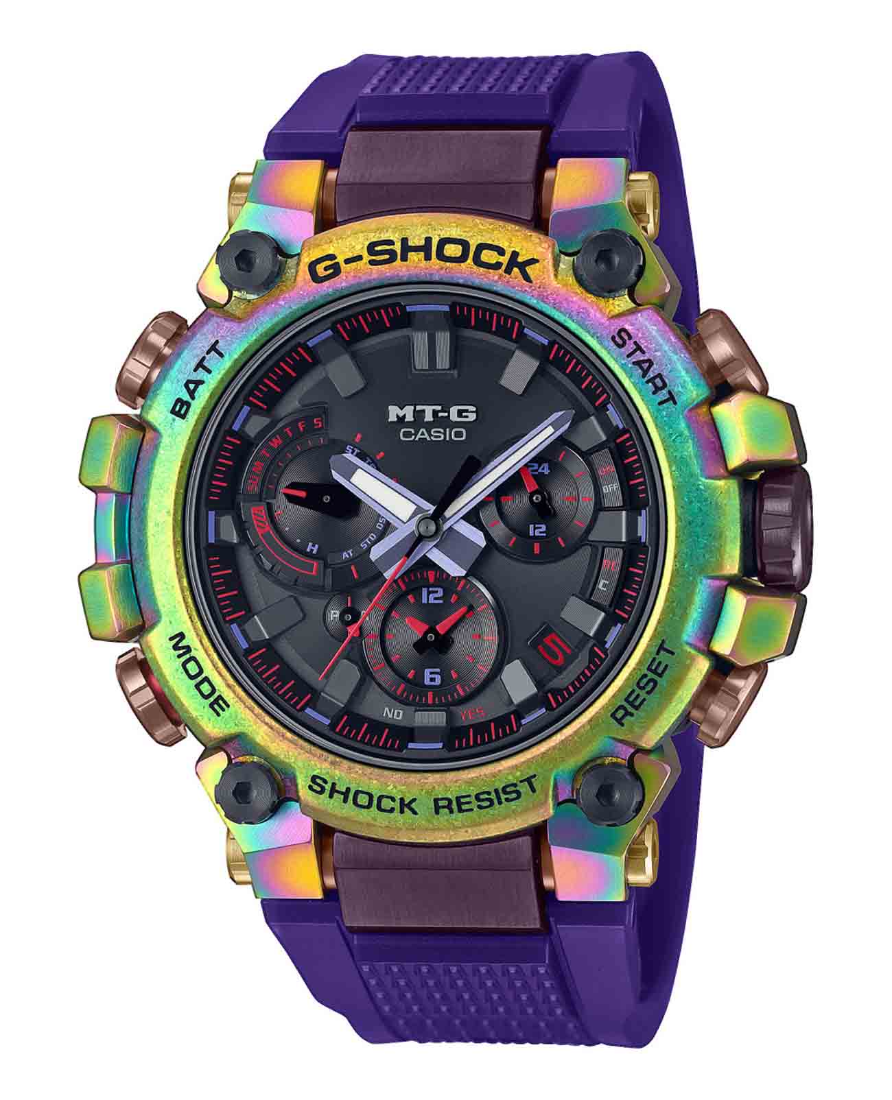 Casio Casio G-Shock MTG-B3000PRB-1A MTG MTG-B3000PRB-1A электронные мужские часы черный циферблат, браслет полимер — вид спереди