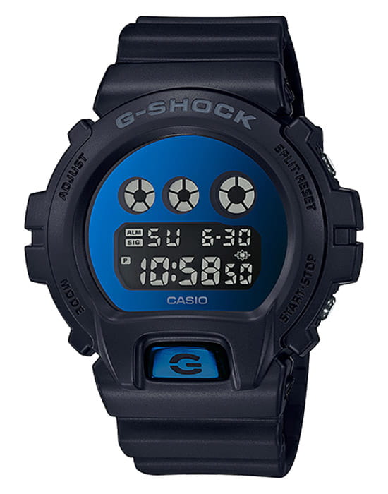 Casio Casio G-Shock DW-6900MMA-2E  DW-6900MMA-2E электронные мужские часы синий циферблат, браслет пластик — вид спереди
