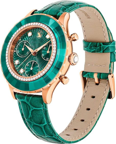 Swarovski Swarovski Octea Chrono 5672931,  швейцария женские часы на браслете кожаный боковой вид