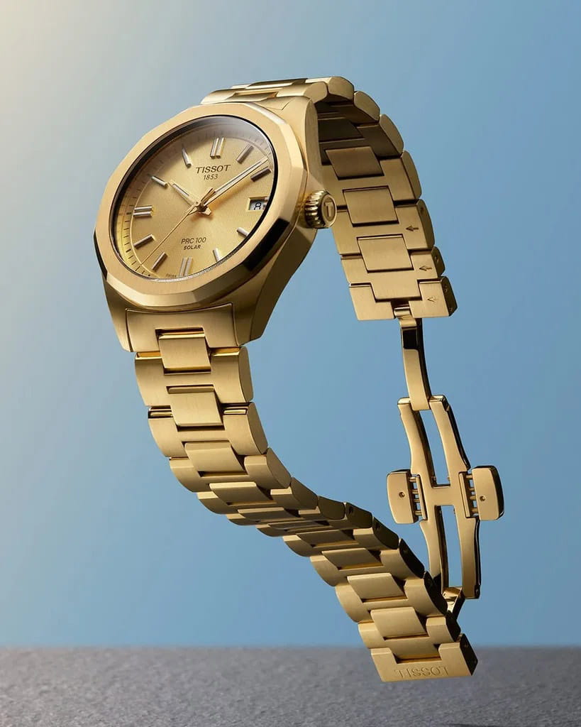 Tissot Tissot PRC 100 Solar Quartz 34mm T151.822.33.021.00 женские часы шампань циферблат на запястье