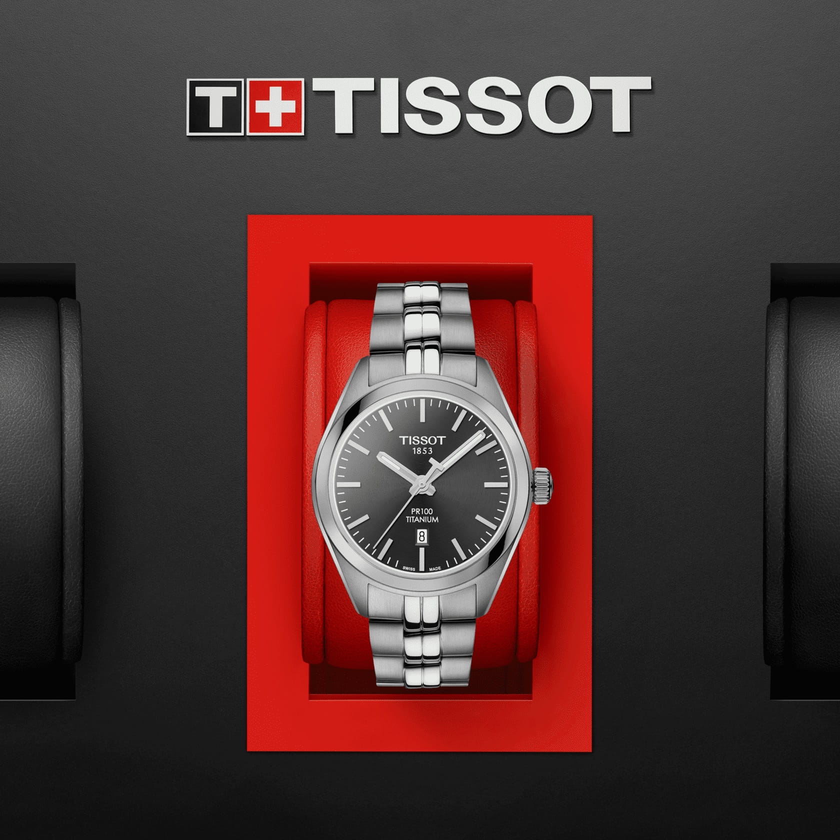 Tissot Tissot PR 100 Titanium Quartz Lady T101.210.44.061.00, t-classic швейцария женские часы на браслете титановый боковой вид