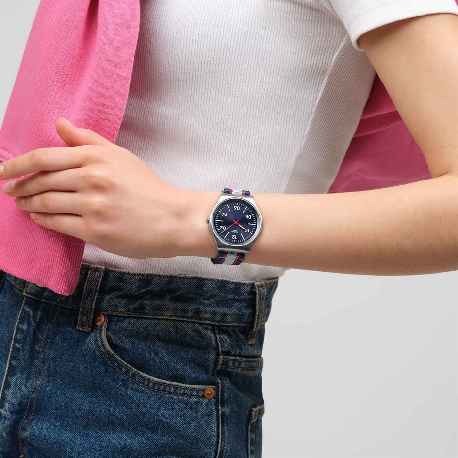 Swatch Swatch Beside The Sea SS07S148 кварцевые мужские часы часы крупный план синий циферблата