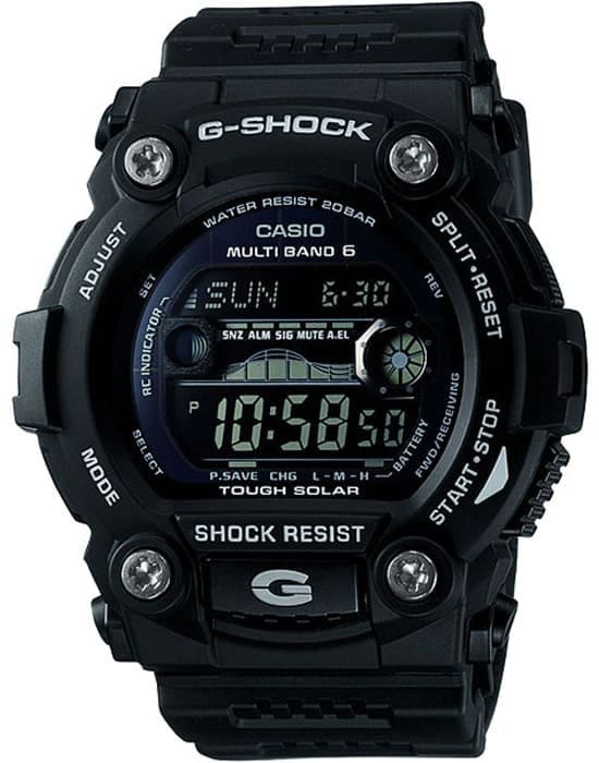 Casio Casio G-Shock GW-7900B-1E  GW-7900B-1E электронные мужские часы черный циферблат, браслет пластик — вид спереди