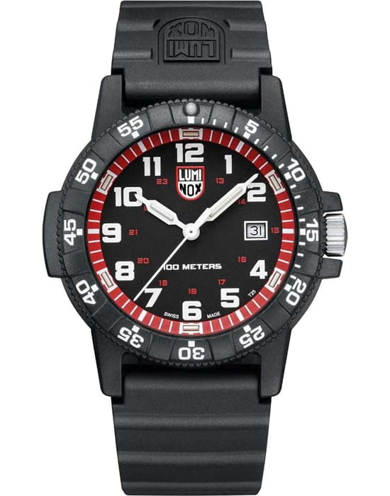 Luminox Luminox Leatherback Sea Turtle XS.0335  XS.0335 кварцевые мужские часы черный циферблат, браслет силикон — вид спереди