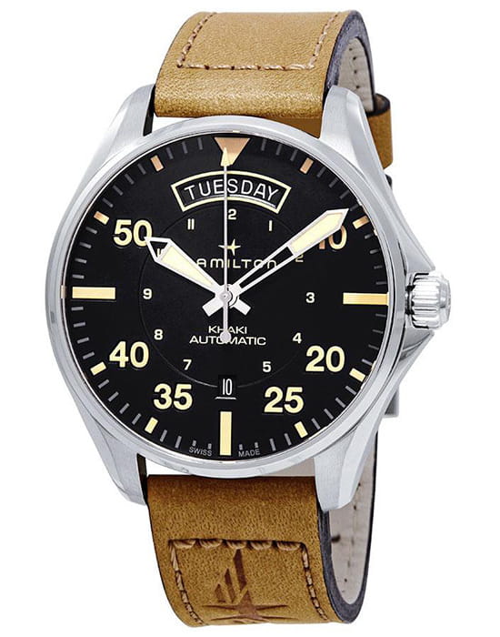 Hamilton Hamilton Khaki Aviation Pilot Day Date Auto H64645531 , наручные мужские часы фото под углом