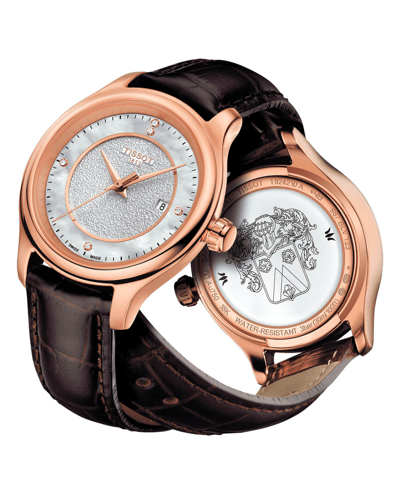 Tissot Tissot Fascination Lady 18K Gold T924.210.76.116.00, t gold швейцария женские часы на браслете кожаный боковой вид