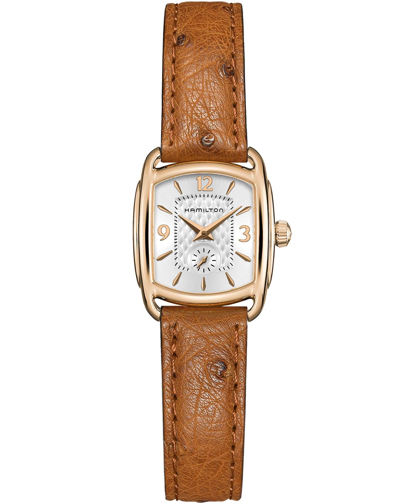 Hamilton Hamilton American Classics Bagley H12341555  H12341555 кварцевые женские часы серебристый циферблат, браслет кожаный — вид спереди