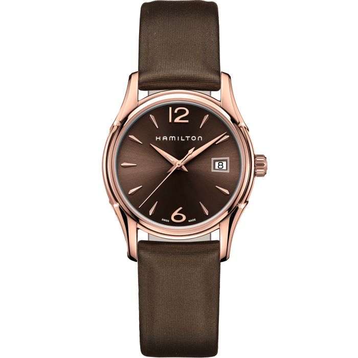 Hamilton Hamilton Jazzmaster Viewmatic Auto H32341975  H32341975 механические женские часы коричневый циферблат, браслет тканевый — вид спереди