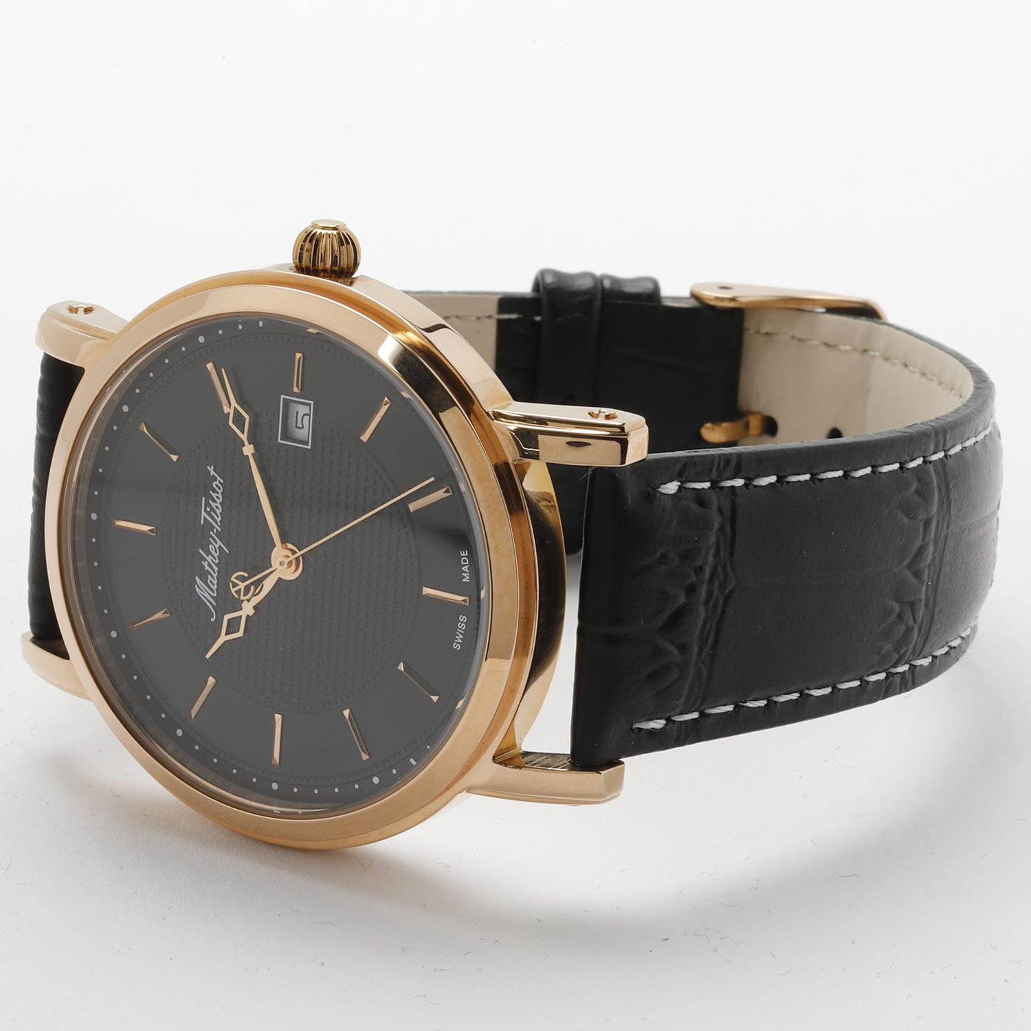 Mathey-Tissot Mathey-Tissot City Leather HB611251PN,  швейцария мужские часы на браслете кожаный боковой вид