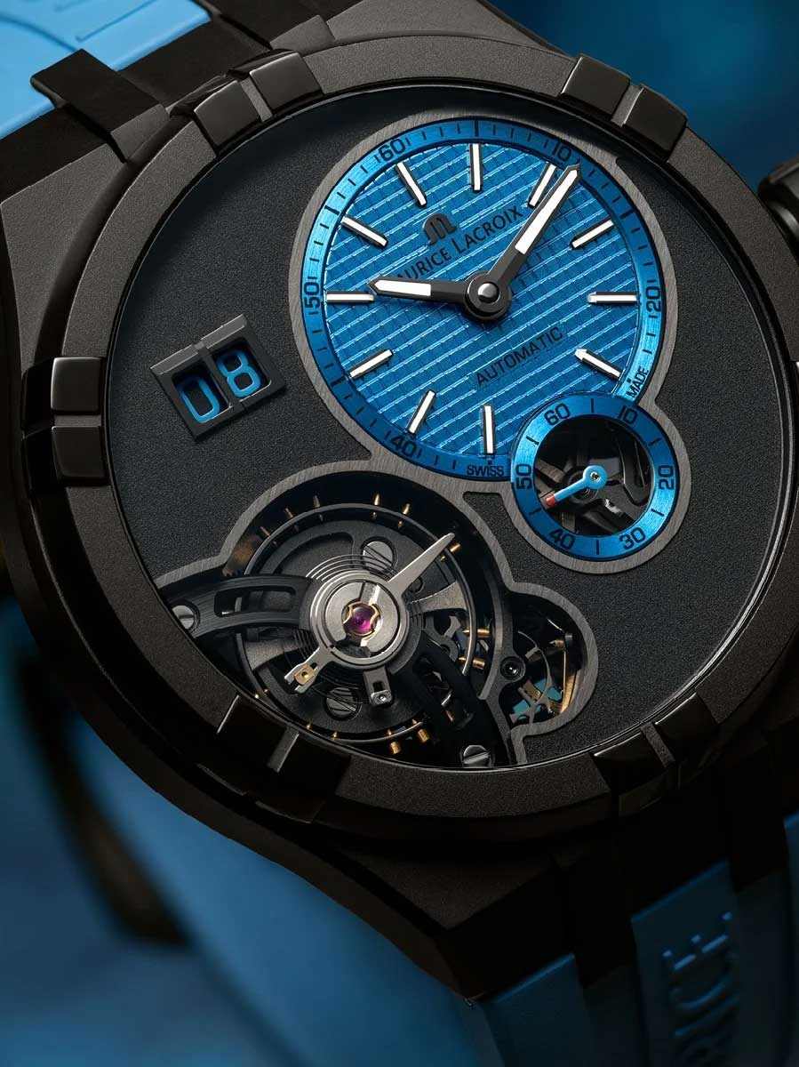Maurice Lacroix Maurice Lacroix Aikon Master Grand Date AI6118-DLB0J-430-H, aikon швейцария мужские часы на браслете каучук боковой вид
