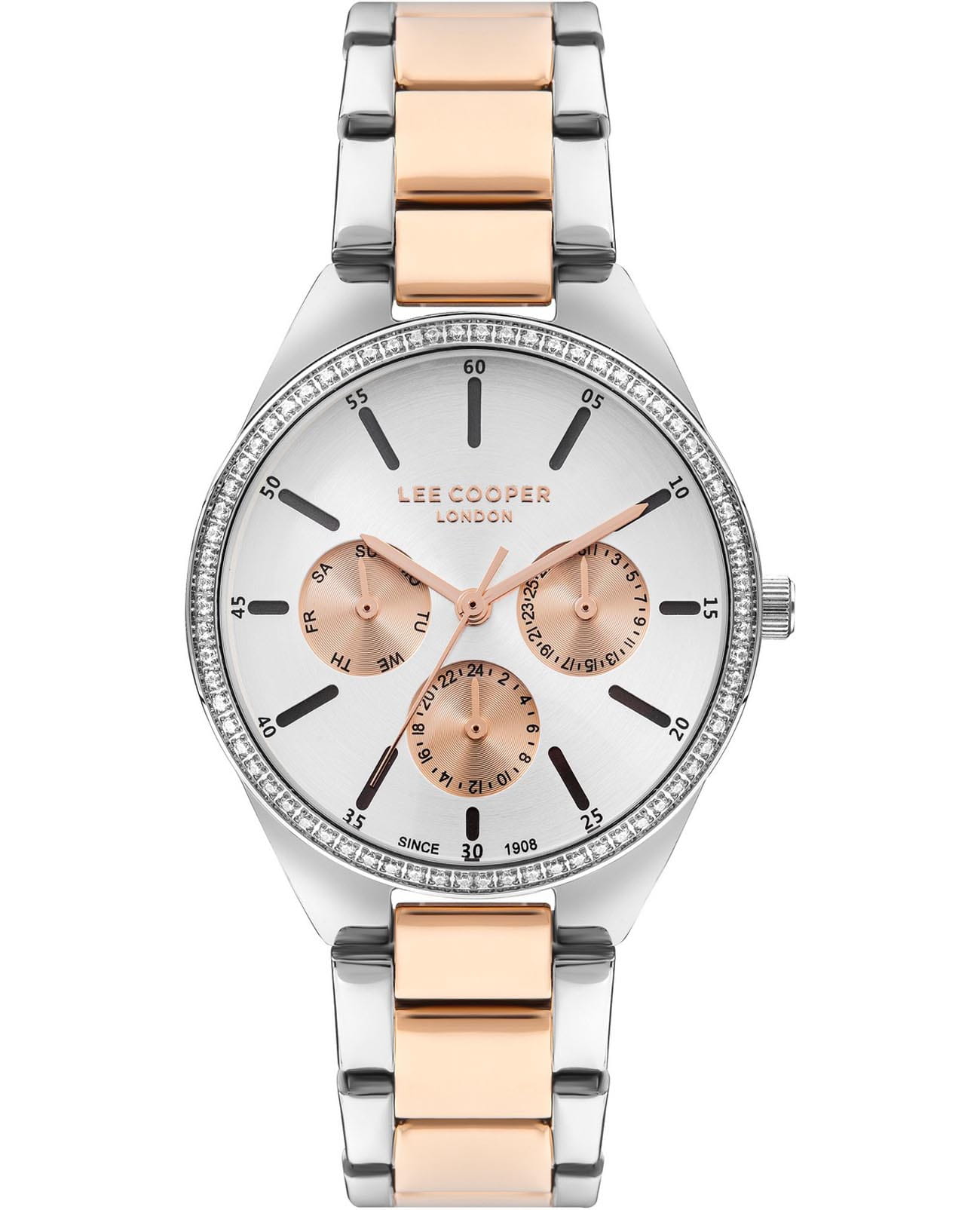 Lee Cooper Lee Cooper LC07863.530  LC07863.530 кварцевые женские часы серебристый циферблат, браслет нержавеющая сталь с ip-покрытием — вид спереди