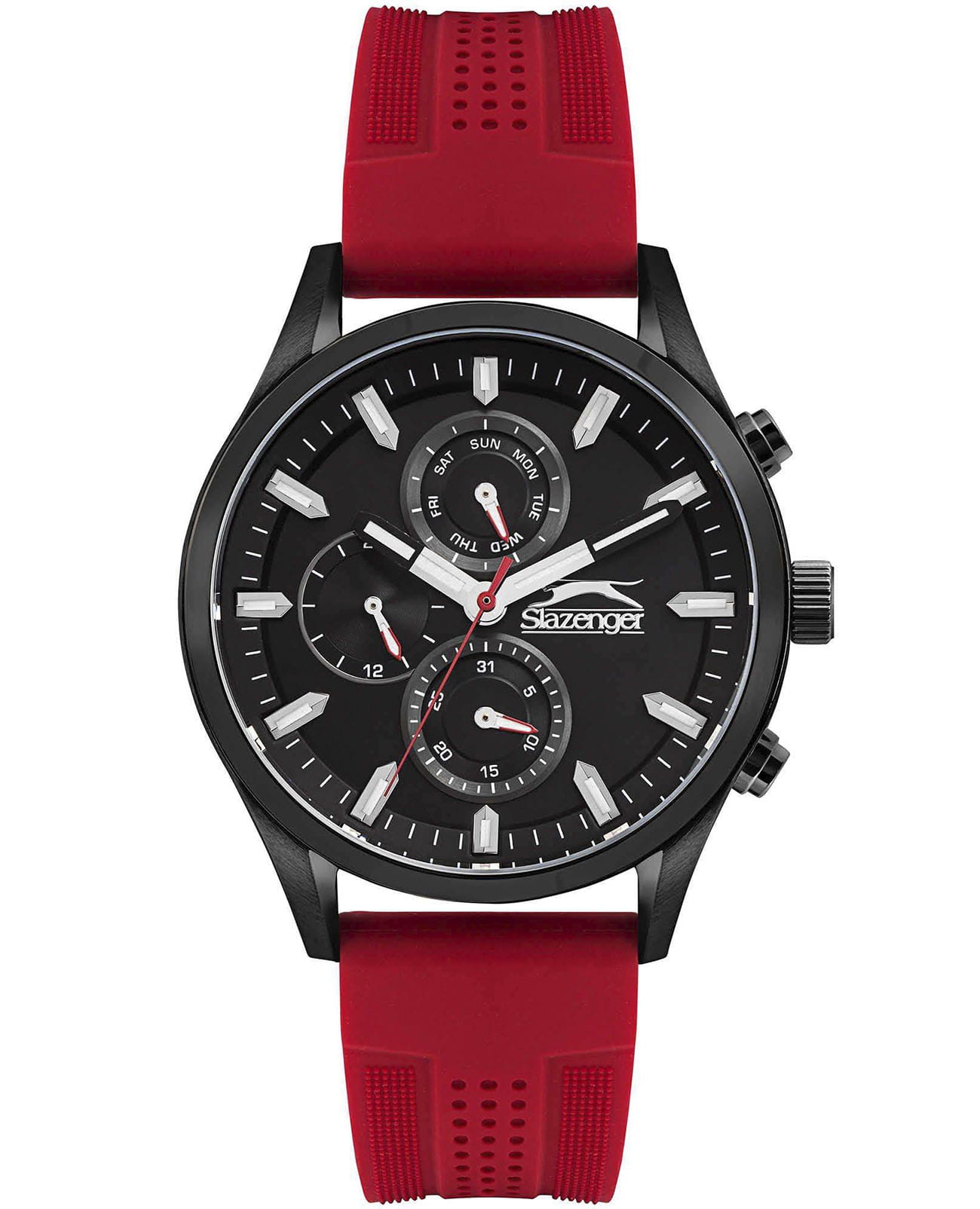 Slazenger Slazenger SL.09.6314.2.04  SL.09.6314.2.04 кварцевые мужские часы черный циферблат, браслет силикон — вид спереди