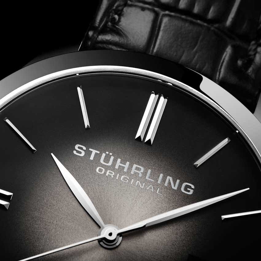 Stuhrling Stuhrling Symphony 4014.1,  сша мужские часы на браслете кожаный боковой вид