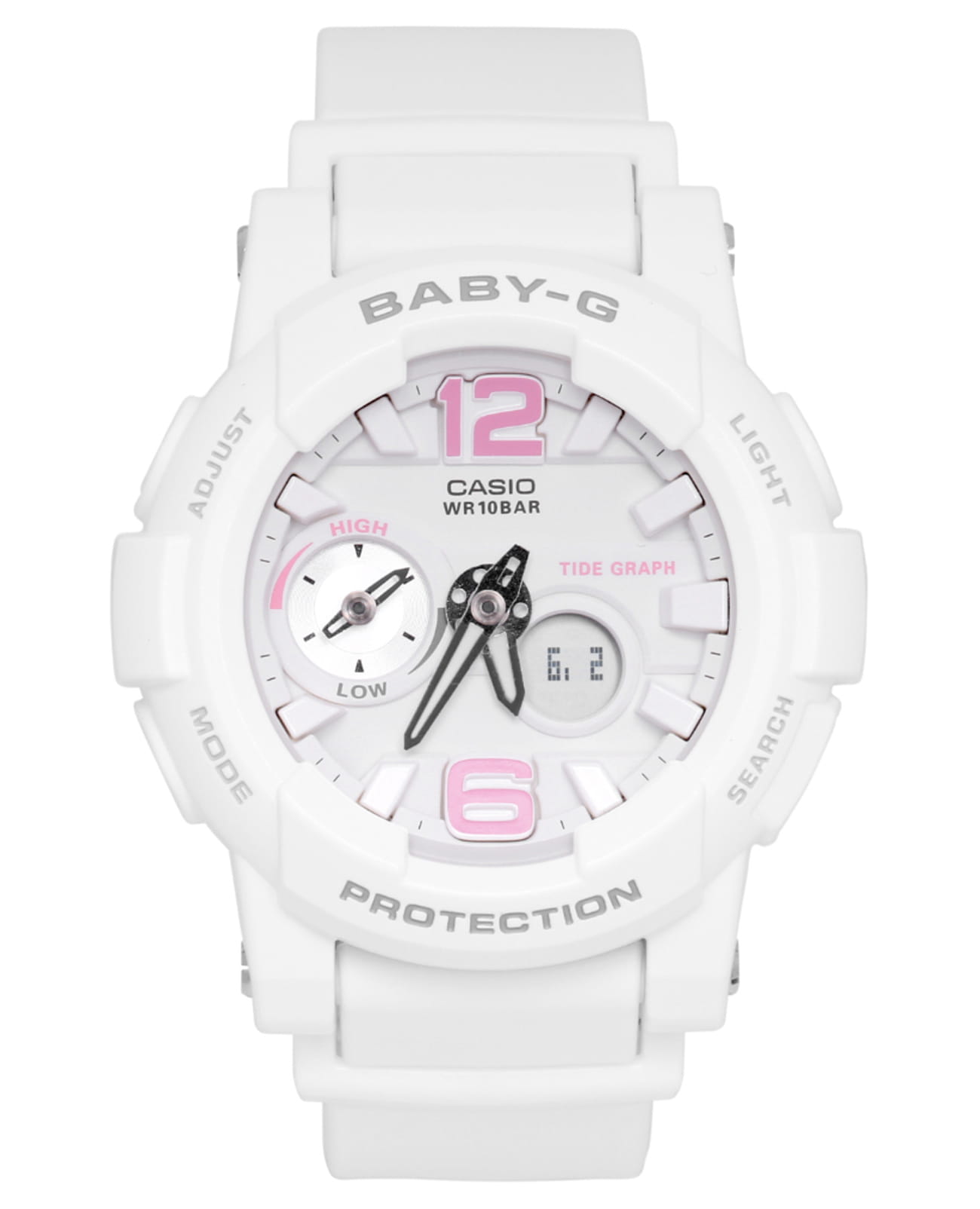 Casio Casio Baby-G BGA-180BE-7BDR  BGA-180BE-7BDR кварцевые женские часы белый циферблат, браслет пластик — вид спереди