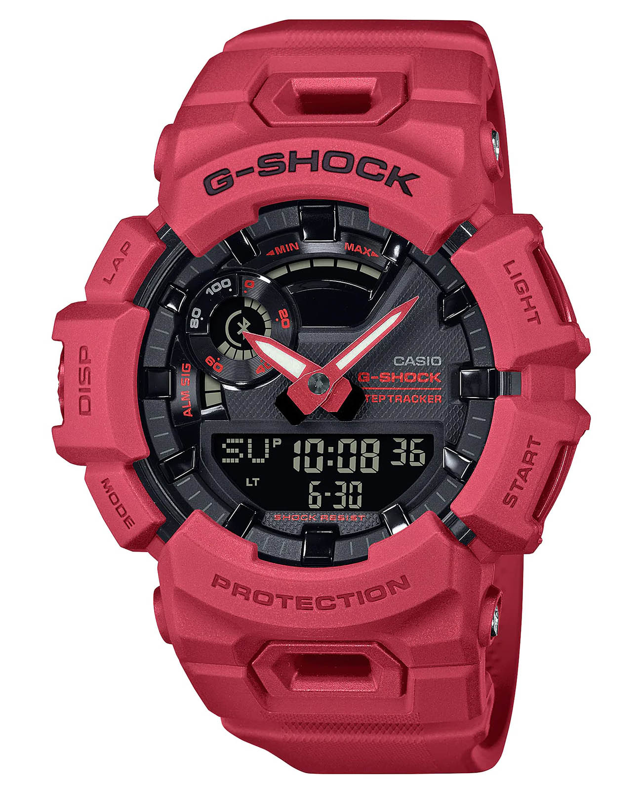 Casio Casio G-Shock GBA-900RD-4A G-SQUAD GBA-900RD-4A электронные мужские часы черный циферблат, браслет полимер — вид спереди
