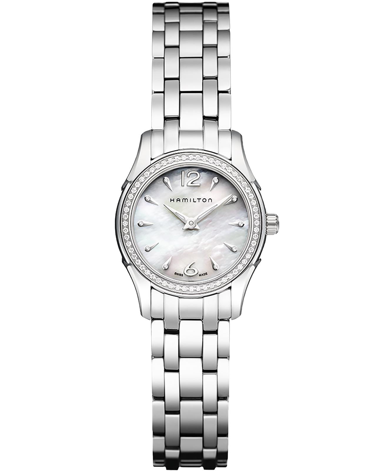Hamilton Hamilton Jazzmaster Lady Quartz H32281197  H32281197 кварцевые женские часы перламутровый циферблат, браслет нержавеющая сталь — вид спереди