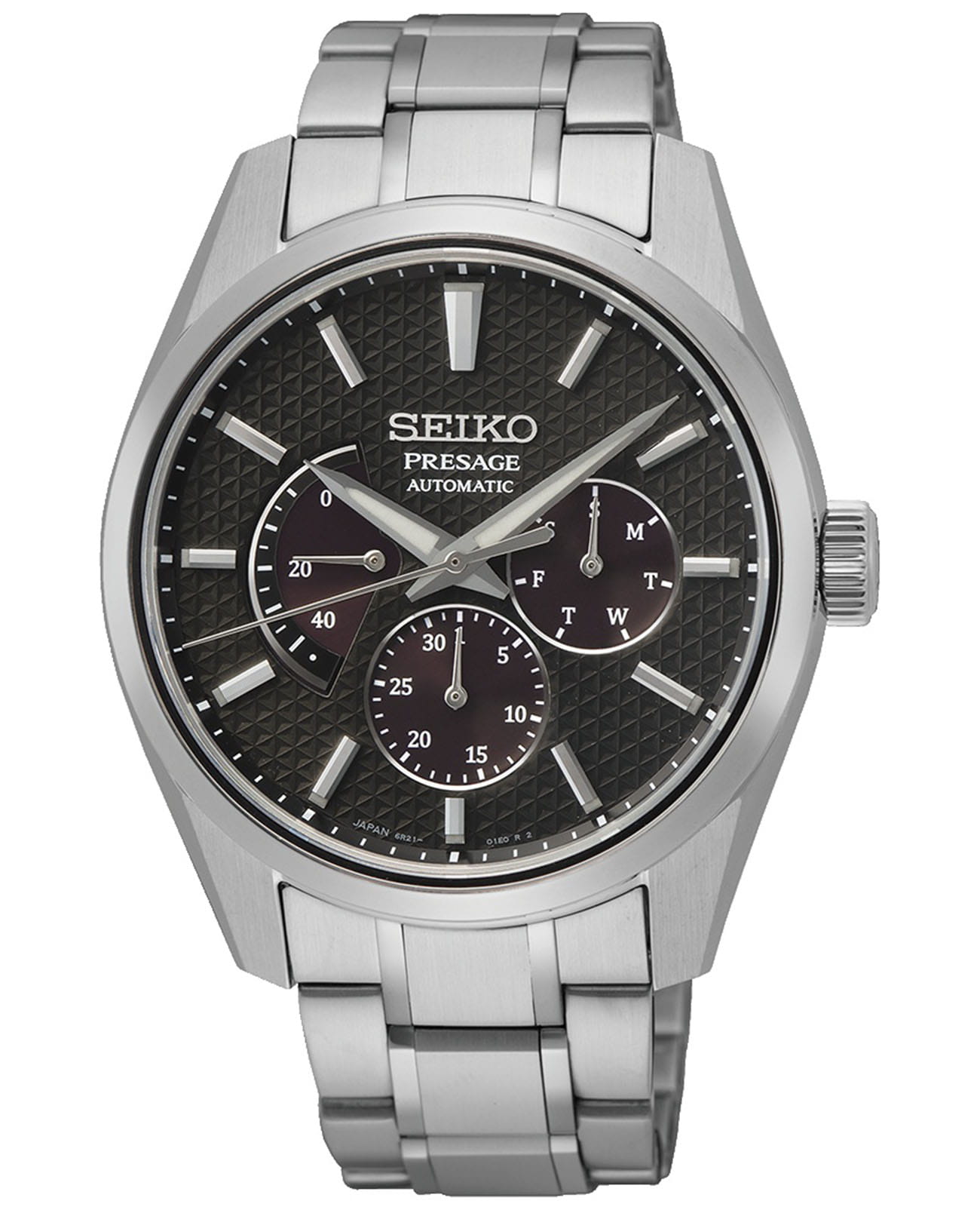 Seiko Seiko Presage Sharp Edged Series SPB307 Sharp Edged SPB307 механические мужские часы коричневый циферблат, браслет нержавеющая сталь — вид спереди