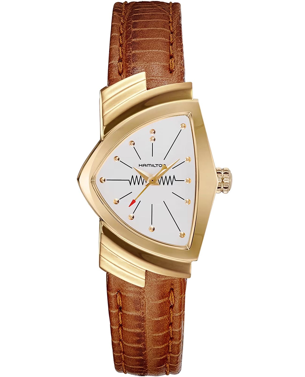 Hamilton Hamilton Ventura Quartz H24101511  H24101511 кварцевые женские часы белый циферблат, браслет кожаный — вид спереди