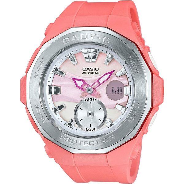 Casio Casio Baby-G BGA-220-4A  BGA-220-4A кварцевые женские часы розовый циферблат, браслет пластик — вид спереди