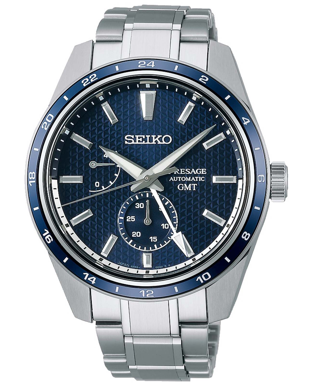 Seiko Seiko Presage Sharp Edged Series SPB303 Sharp Edged SPB303 механические мужские часы синий циферблат, браслет нержавеющая сталь — вид спереди