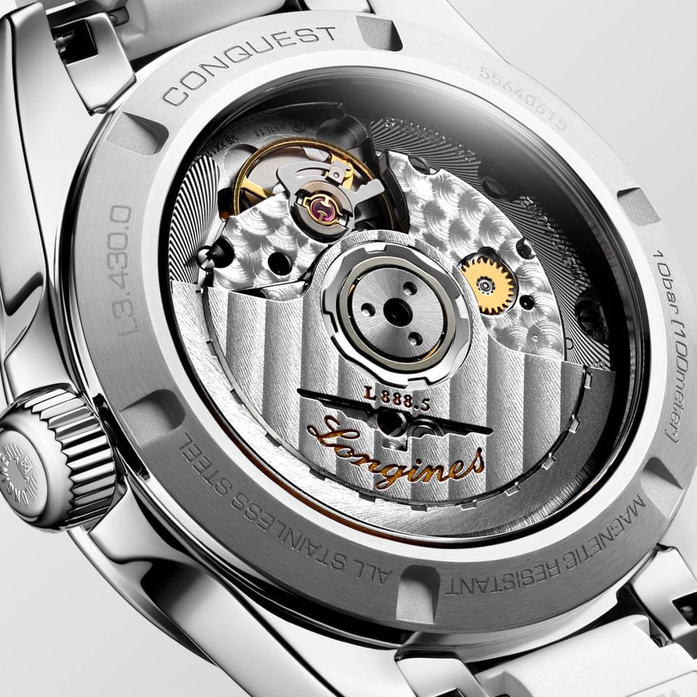 Longines Longines Conquest L3.430.0.87.9 механические женские часы часы крупный план перламутровый циферблата