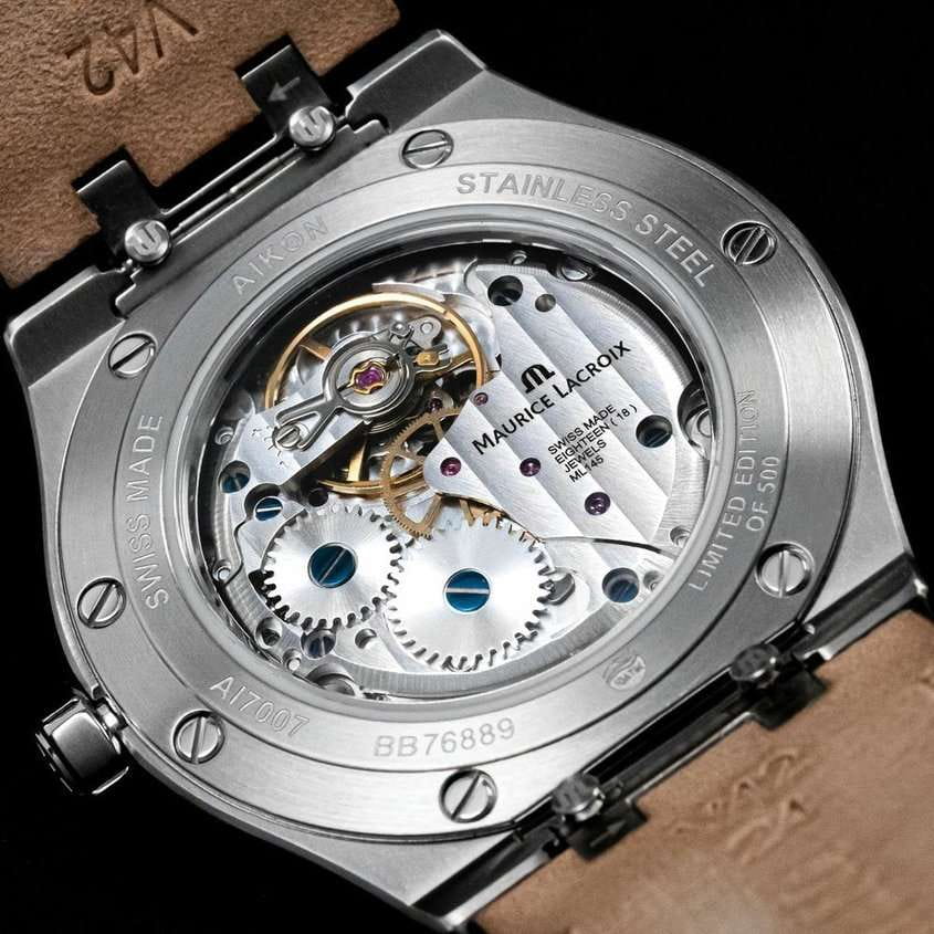 Оригинальные часы Maurice Lacroix Maurice Lacroix Aikon Manual 39mm Collectors Edition AI7007-SS00E-430-C механические калибр механизма ml145 общий вид