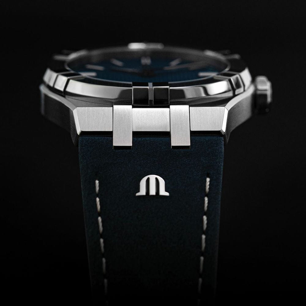 Maurice Lacroix Maurice Lacroix Aikon Manual 39mm Collectors Edition AI7007-SS00E-430-C механические мужские часы часы крупный план синий циферблата